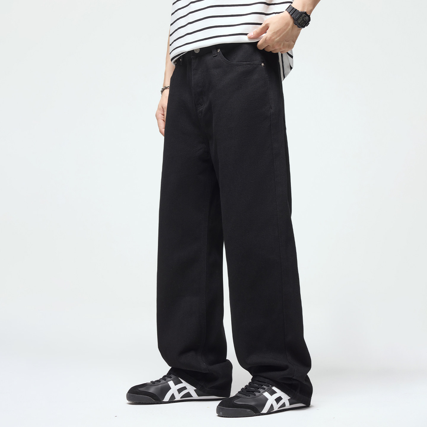 Kuvine春季2026新款cleanfit宽松直筒牛仔裤男款美式高街阔腿长裤,男装,牛仔裤,淘宝优惠券,粉丝福利购,淘宝优惠卷