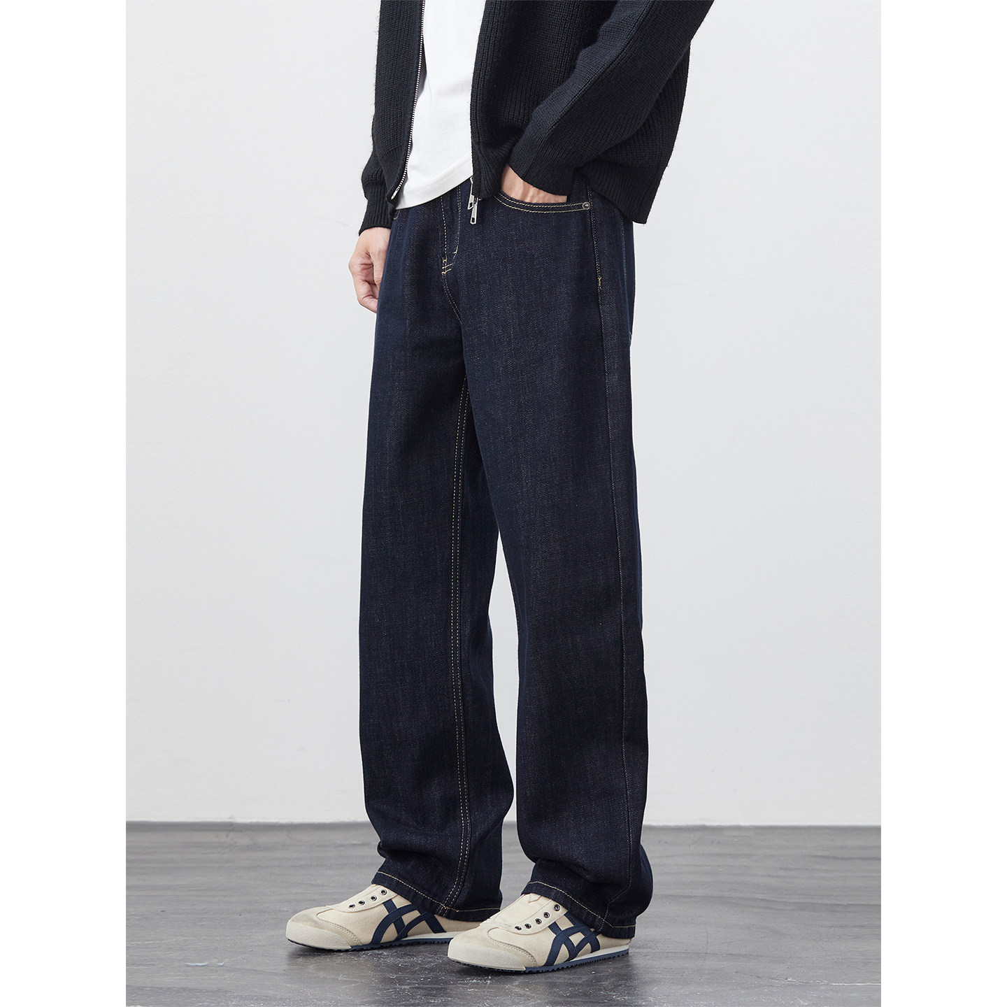 Kuvine秋季美式潮牌直筒宽松休闲大码水洗原色复古痞帅牛仔裤男士,男装,牛仔裤,淘宝优惠券,粉丝福利购,淘宝优惠卷