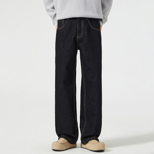 高街vibe阔腿裤 Kuvine2025秋冬季 cleanfit美式 男款 宽松直筒牛仔裤