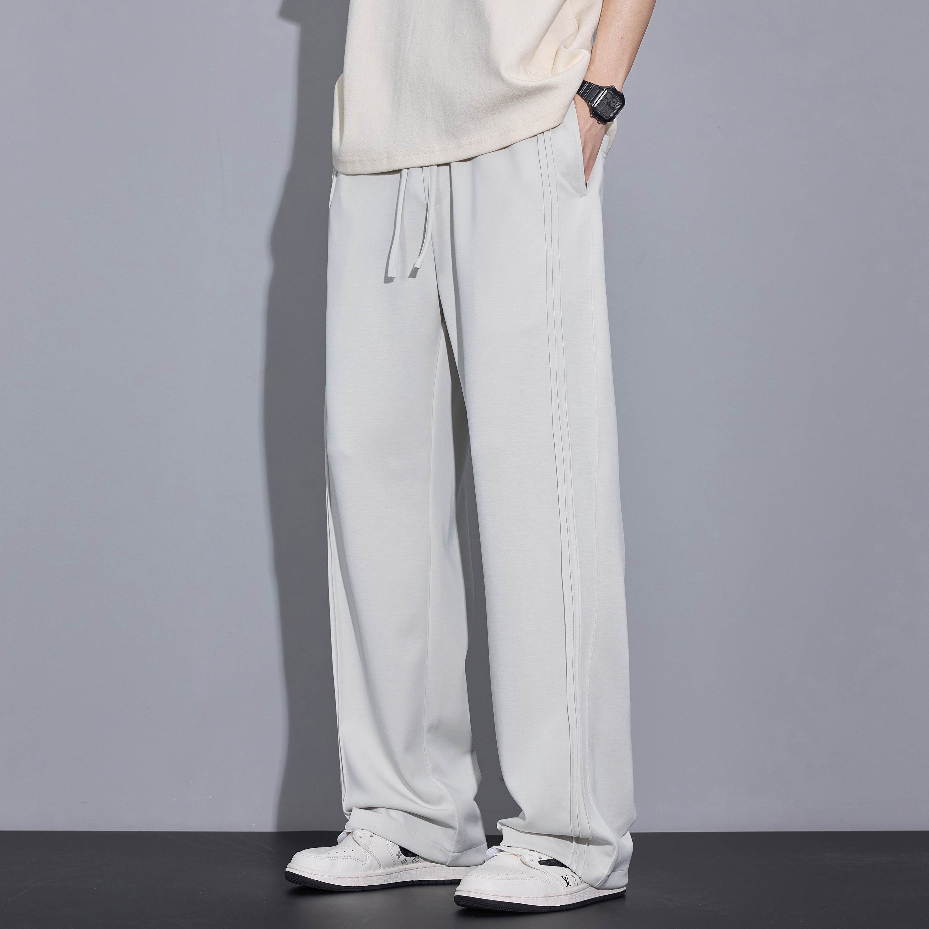 宽松阔腿直筒男士休闲裤