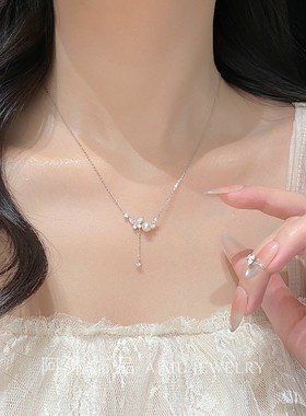 阿沐饰品纯银淡水珍珠蝴蝶项链女2025新款轻奢小众高级感生日礼物