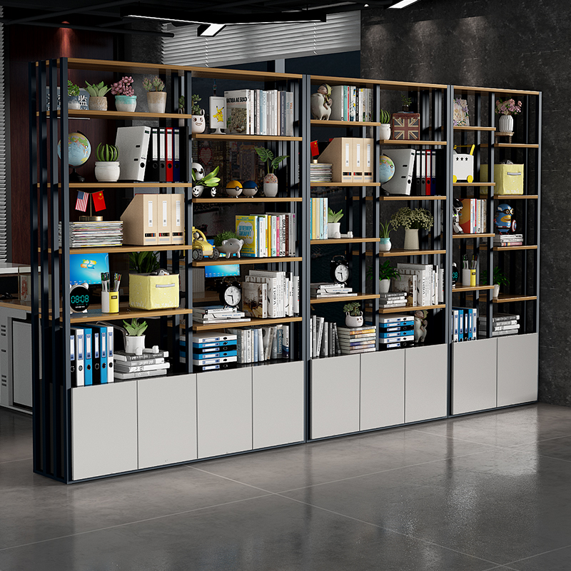 双面开门办公室屏风隔断置物架