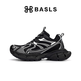 BASLS厚底增高老爹鞋男款2026新款春季百搭透气休闲运动情侣鞋子
