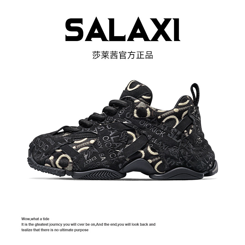 SALAXI【情侣款】欧洲站春季新款时尚厚底鞋个性刺绣印花运动鞋子