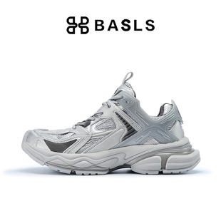 BASLS厚底老爹鞋男款2026新款春季网面透气增高百搭运动休闲鞋子
