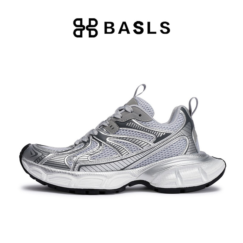 BASLS银色老爹鞋男款2026新款春季爆款厚底增高百搭运动休闲鞋子