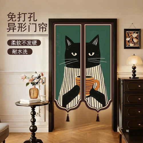 这款中古风棉麻门帘质感太棒了!