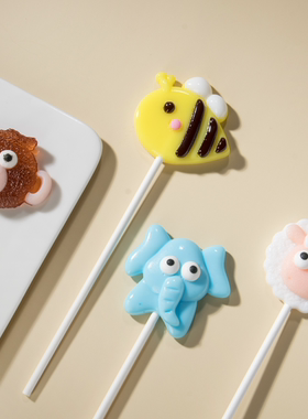 CANDY KEY手工高萌动物造型小猴子棒棒糖儿童小朋友礼物