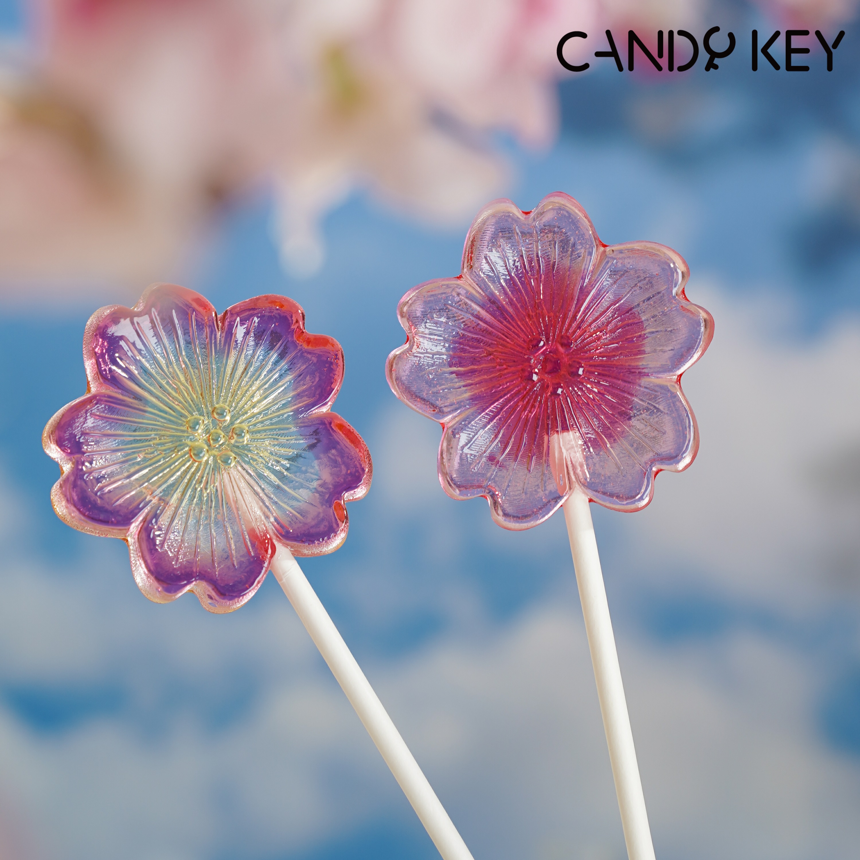 CANDY KEY纯手工水晶樱花棒棒糖樱花季可diy花束520礼物