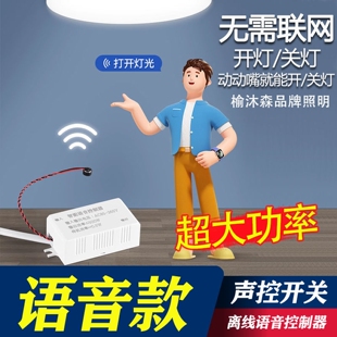 语音智能开关声控灯语音开关灯离网控制器灯具改装客厅灯卧室风扇