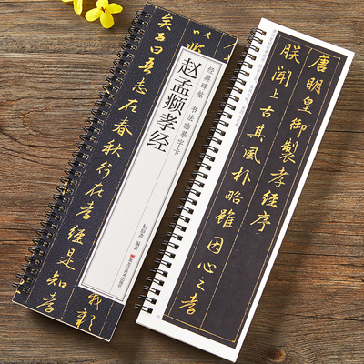 赵孟頫孝经经典碑帖书法临摹字卡原大版小行书近距离高清临帖卡元代赵孟俯原帖赵体行书毛笔书法字帖