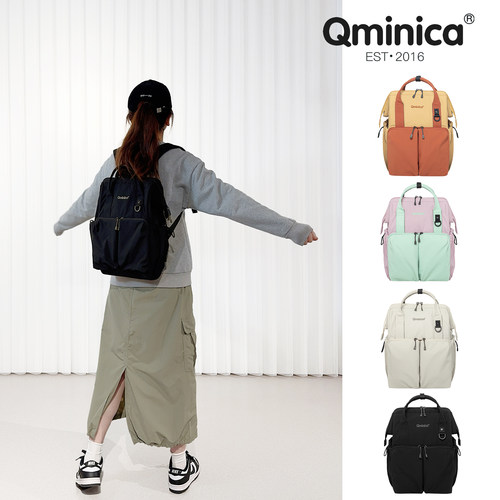 Qminica15寸大容量电脑双肩包