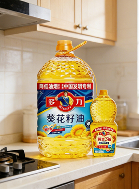 多力葵花籽油5L+238ml一级压榨食用油家用厨房油桶装去壳健康精选
