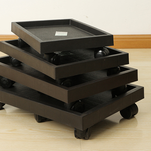 长方形钢化树脂加厚磨砂万向轮托盘移动接水盘置物花盆箱子底座