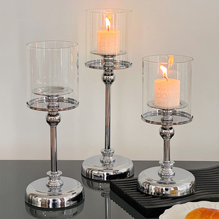 中古包豪斯烛台银色蜡烛杯家居装饰摆件烛光晚餐道具餐桌中心装饰