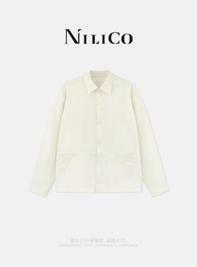 NILICO【白羽】松弛感老钱棉质休闲衬衫领外套