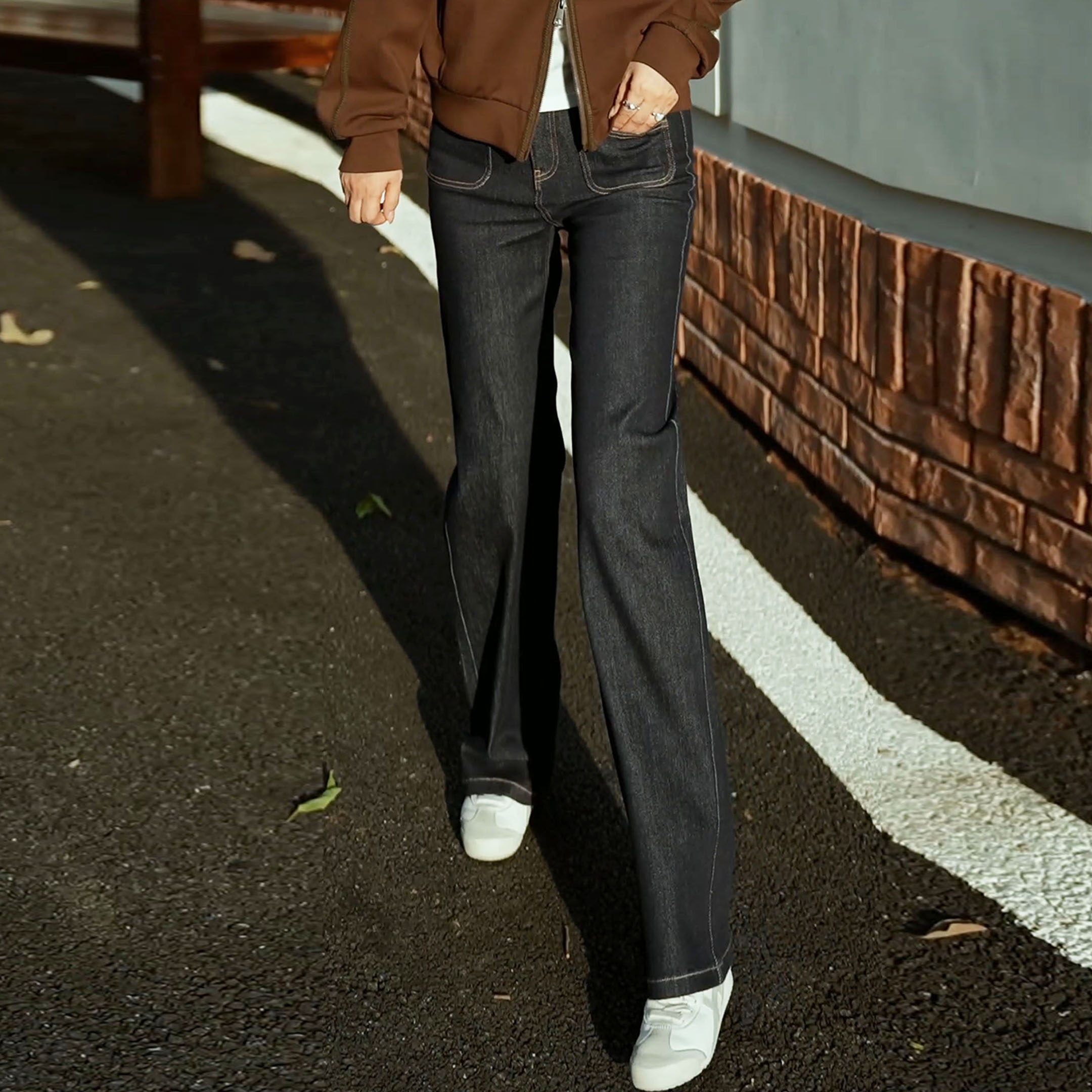 NILICO陈媚高腰显瘦牛仔裤