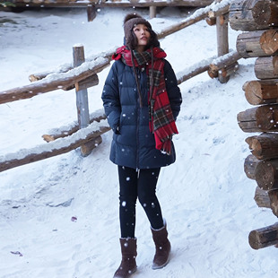 NILICO陈媚【雪绒花】冬季加厚小A可收脚保暖中长鹅绒服