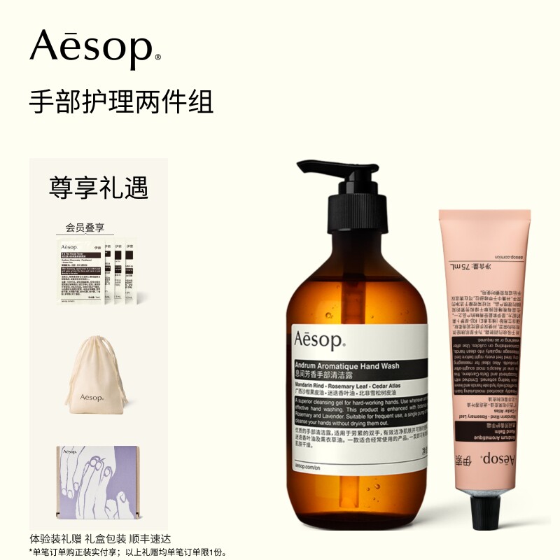 【中秋礼品】Aesop伊索 手部护理两件组：护手霜+洗手液礼盒礼物图片