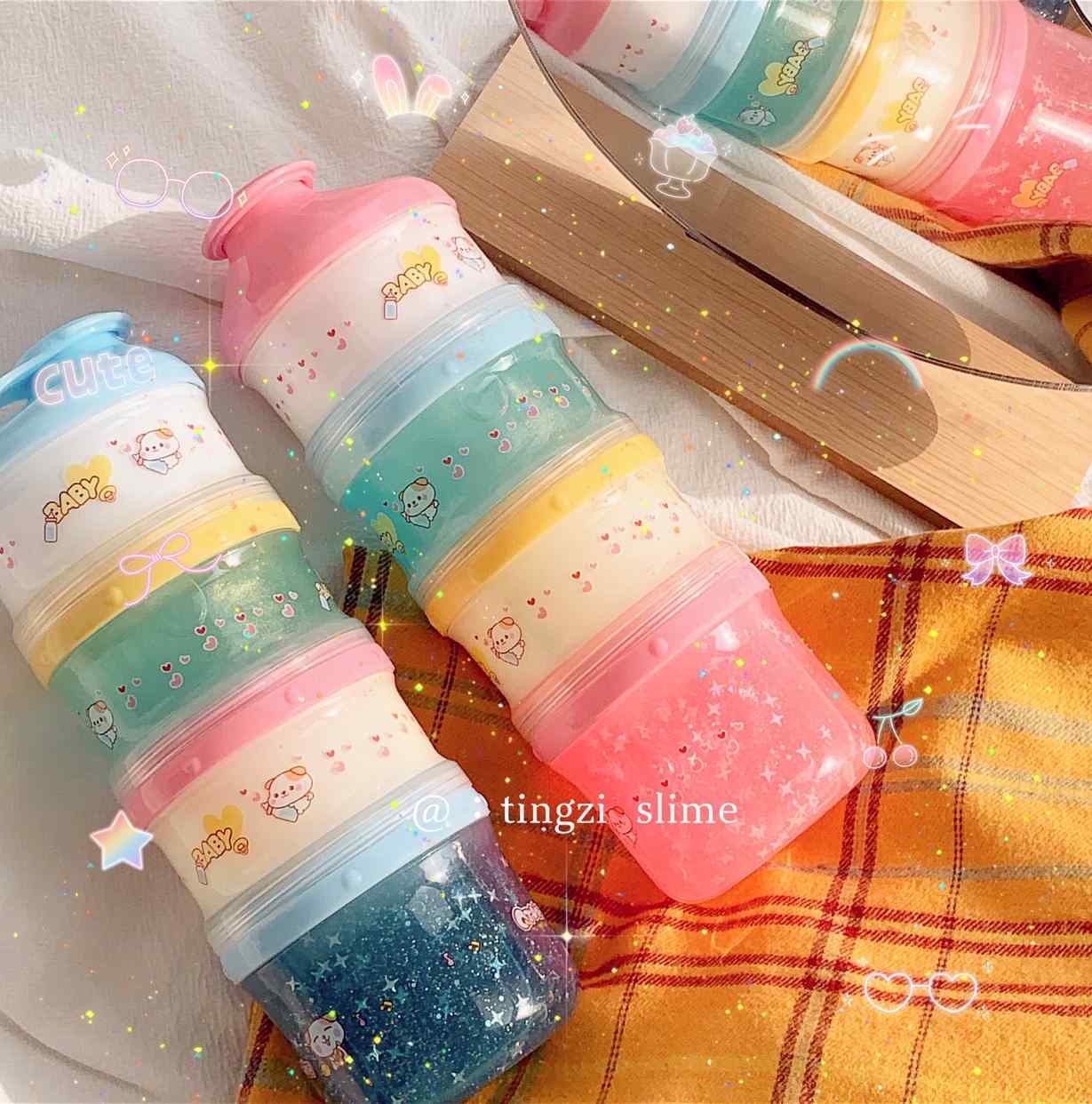 仙女史莱姆套装！不粘手假水 芝士拉面泥 水晶泥起泡胶套装 系列