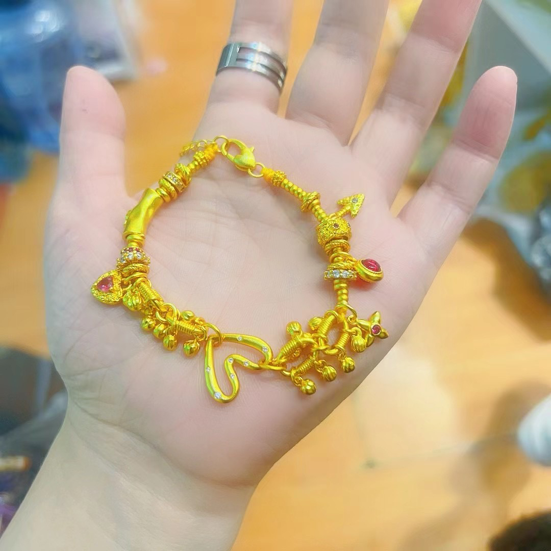 新中式古法沙金硕果累累爱心多宝胖福盘缠手串送闺蜜送女朋友礼物