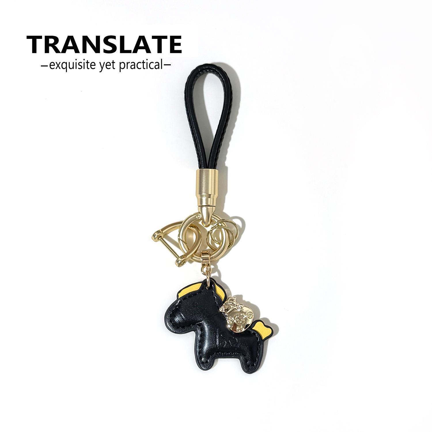 马上有钱汽车钥匙扣精致高级感车载车用链环圈可爱卡通创意小挂饰