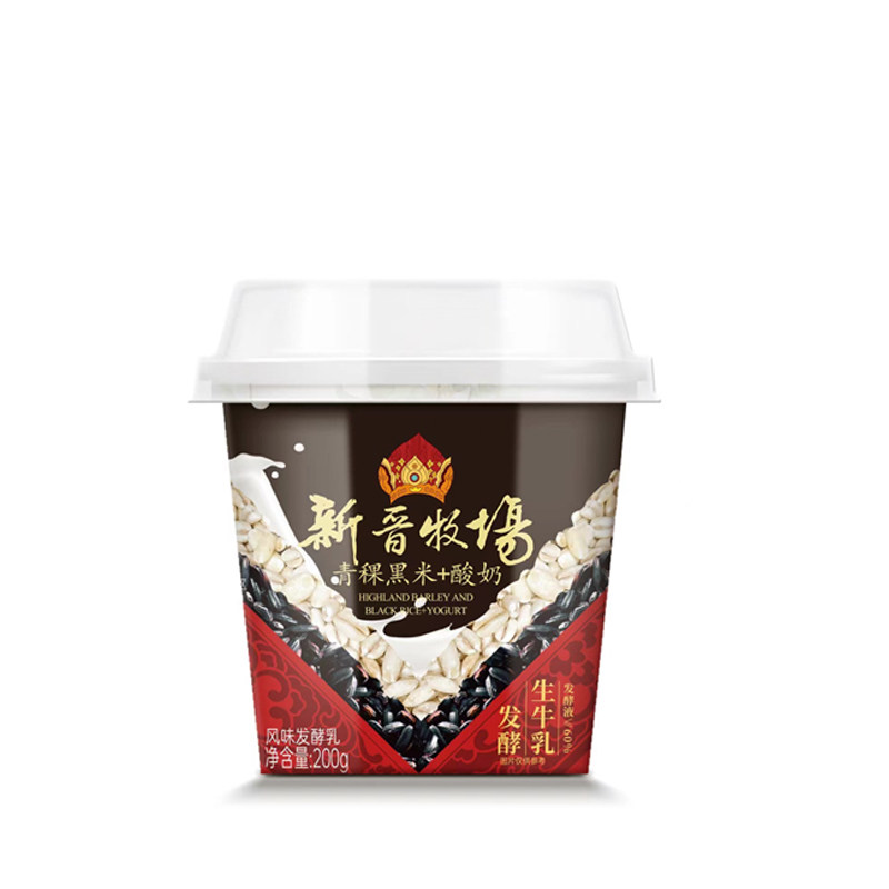 新晋牧场青稞黑米发酵酸奶200ML*12杯整箱青海特产老酸奶网红代餐