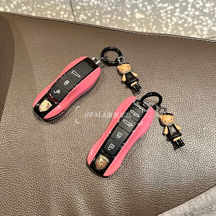 适用26款新保时捷718钥匙壳Macan卡宴帕拉梅拉911Taycan992钥匙套