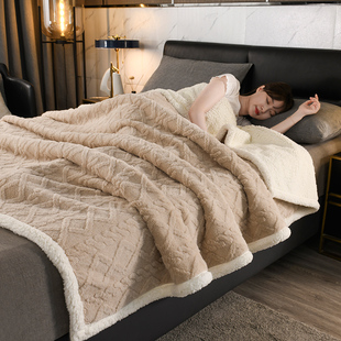 加厚毛毯加绒办公室沙发午睡羊羔绒毯子学生单人冬季被子盖毯宿舍