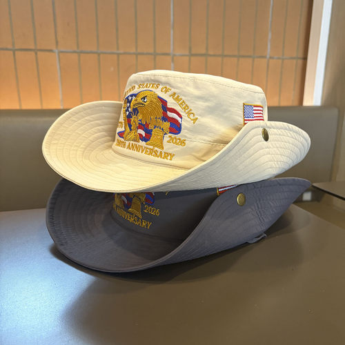 美式复古老鹰刺绣遮阳防晒渔夫帽