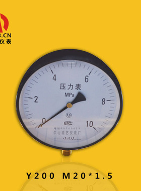 供应径向压力表直插式气压表弹簧管压力表Y200 0~10MPa工厂直销