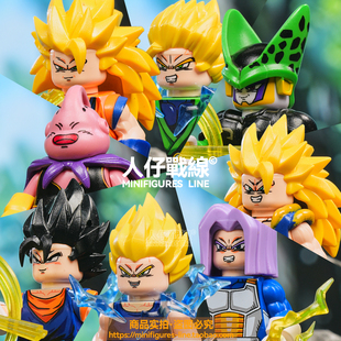 七龙珠赛亚人孙悟空沙鲁贝吉塔魔人布欧动漫第三方人仔拼装玩具