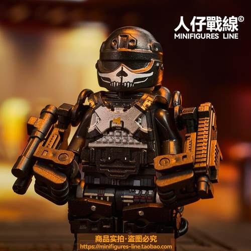 明日边缘军事外骨骼机械臂交叉骨盔甲阿汤哥电影积木人仔拼装玩具