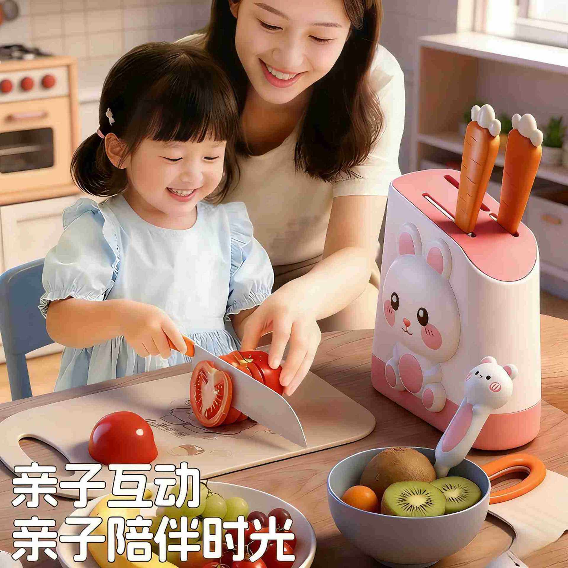 儿童切菜刀水果刀小孩蒙氏早教安全迷你幼儿园早教厨房菜板刀具