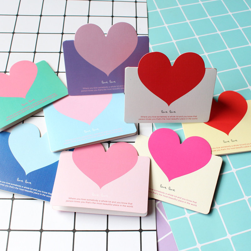 love message card valentine day greeting cards爱心对折留言卡