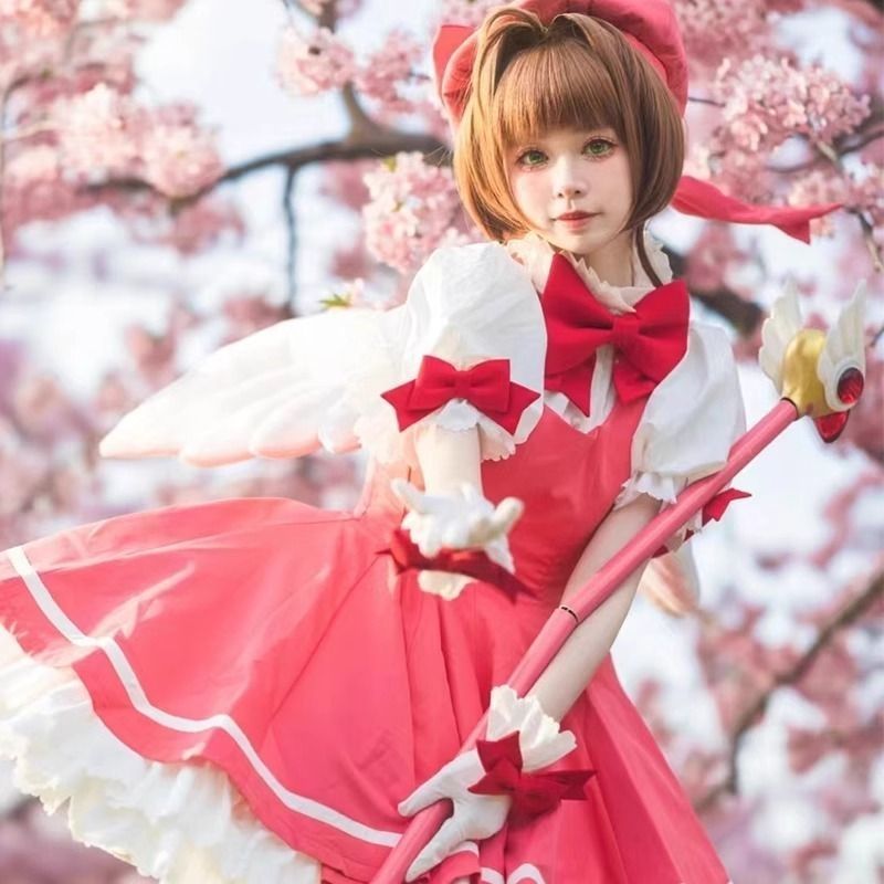 百变小樱cos服魔卡少女小樱红白战斗cos全套服装