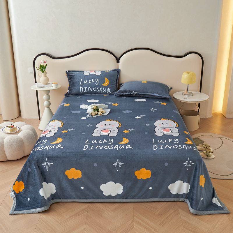 珊瑚绒床单单件加绒加厚双面法兰绒法莱绒冬季绒毯水晶绒毛毯被单