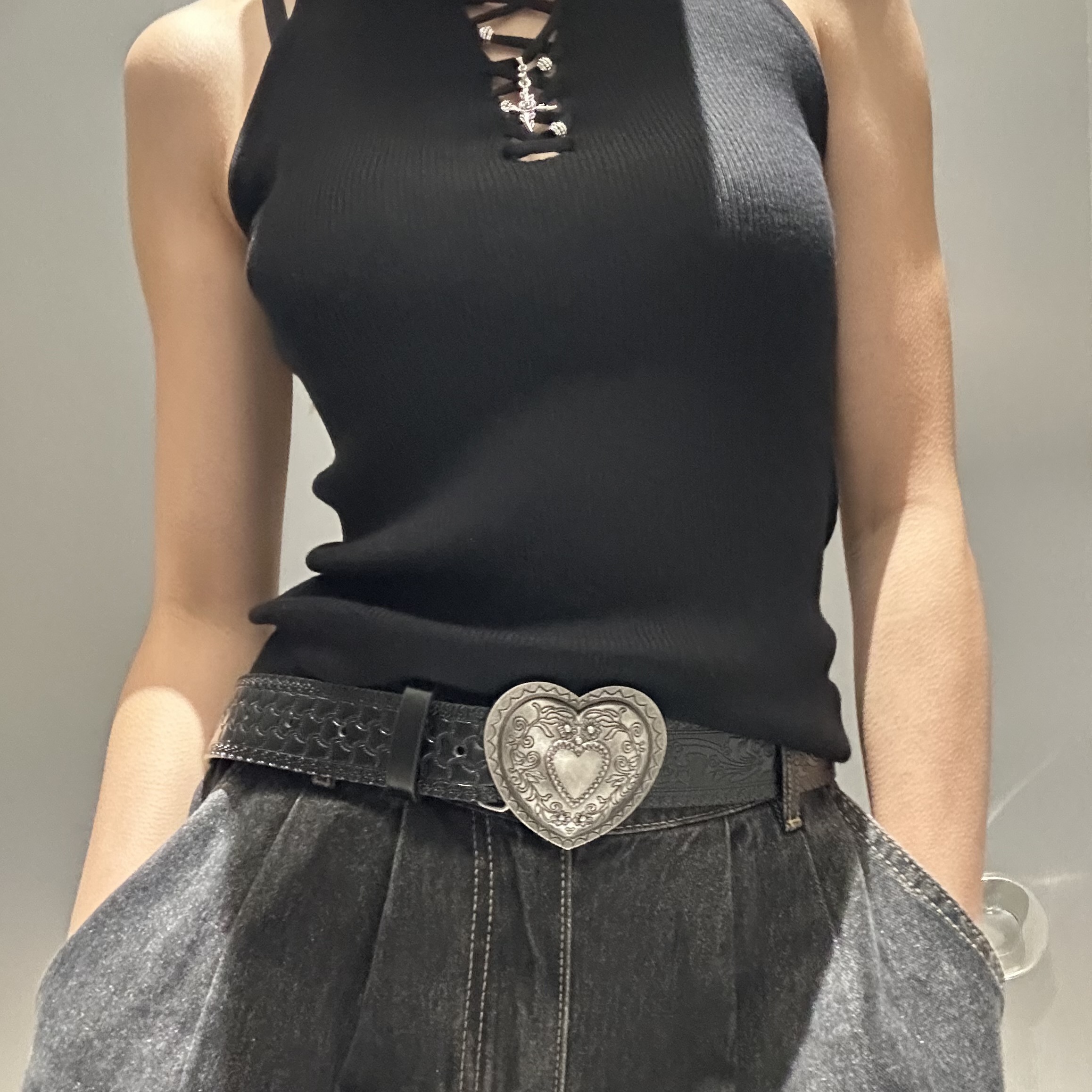 浮格Float爱心雕花腰带精致女士复古腰带搭配连衣裙年轻时尚百搭