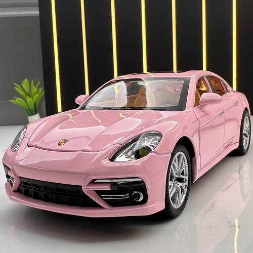 粉色帕拉梅拉合金跑车模型玩具车