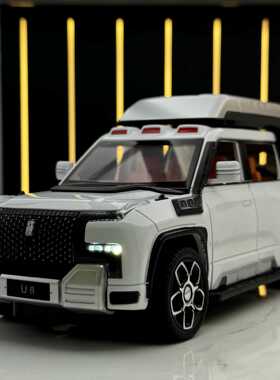 潮玩合金汽车模型1:24仰望U8玩家版灯光音效回力开门男孩玩具越野