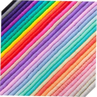 350pcs 6mm Flat Round Polymer Clay Beads, Loose Spacer