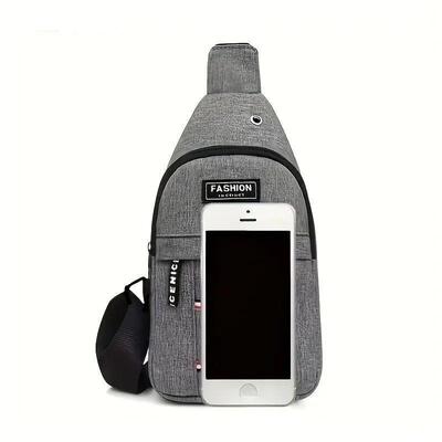 Mens Small Canvas Crossbody Chest Bag, Multifunctional Slin