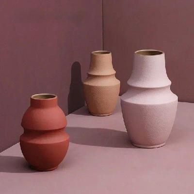 Home Furnishing Morandi Color Ceramic Vase Ornaments Modern