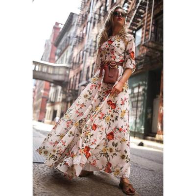 s Boho Floral Maxi Dress Party Evening Summer Beach Sundress