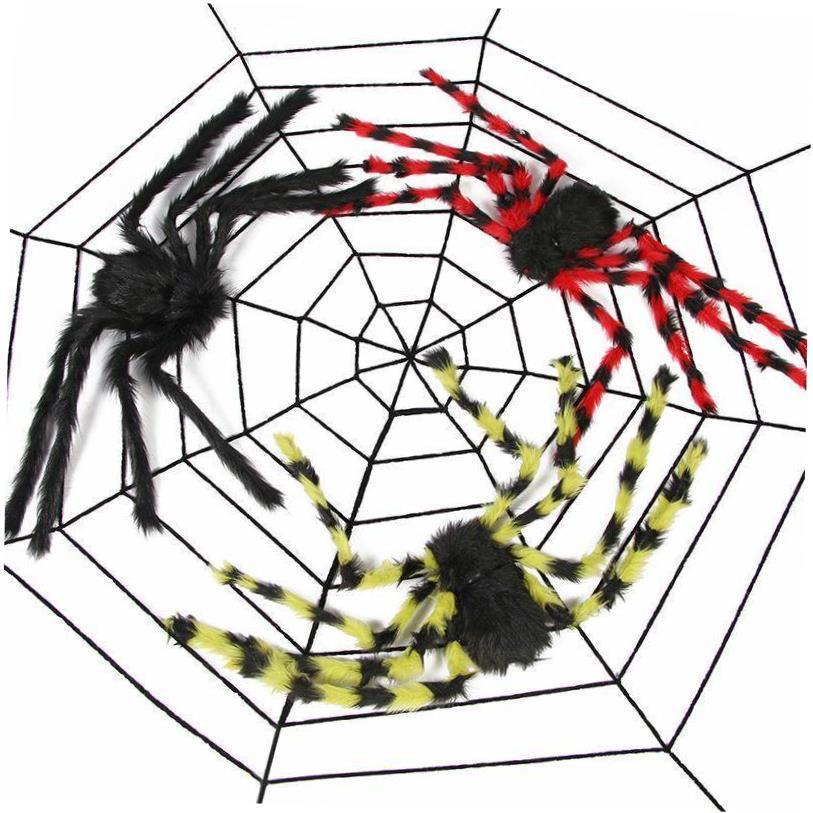 Spider web Halloween party decoration simulation plush spide