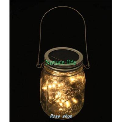 10个LED仙女灯太阳能梅森罐盖灯暖白色