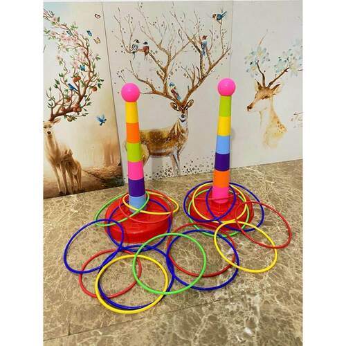 Hoop Ring Plastic Toss Quoits Garden Game Pool Kids Toy Outd