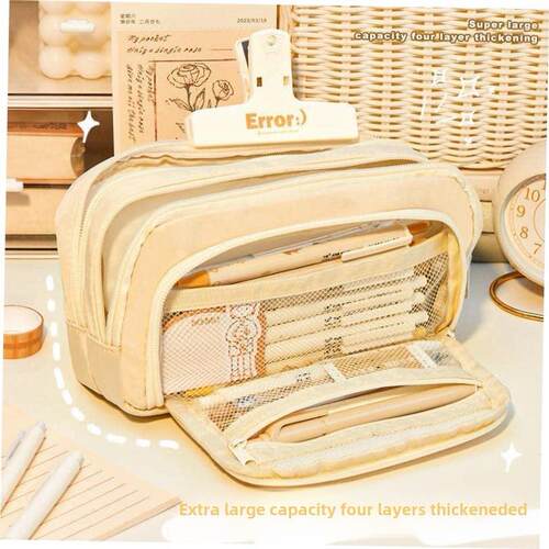 Large Capacity Pencil Case Kawaii Canvas Pencilcase School