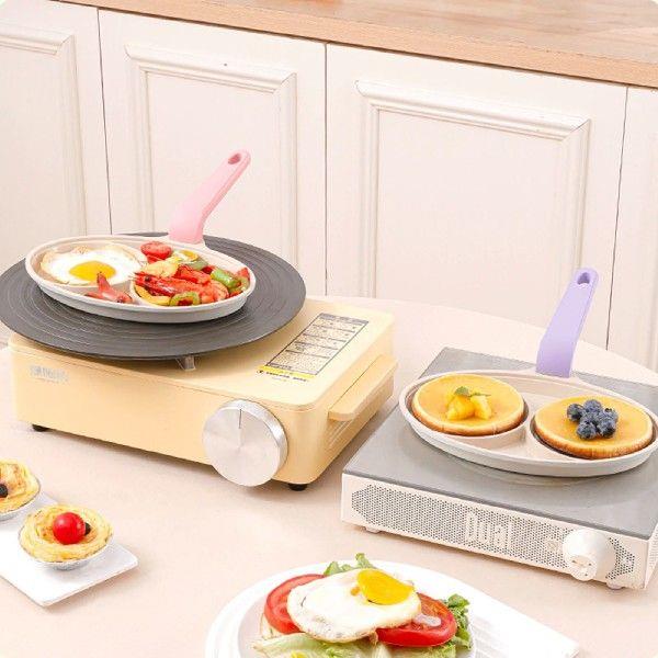 Mini Breakfast Egg Pan 2-hole Aluminum Egg Frying Pan