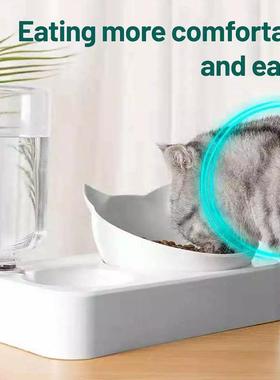 Plastic Cat Gravity Water and Food Bowls Elevated Cat Bowls
